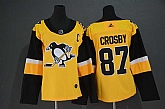 Women Penguins 87 Sidney Crosby Yellow Adidas Jersey,baseball caps,new era cap wholesale,wholesale hats